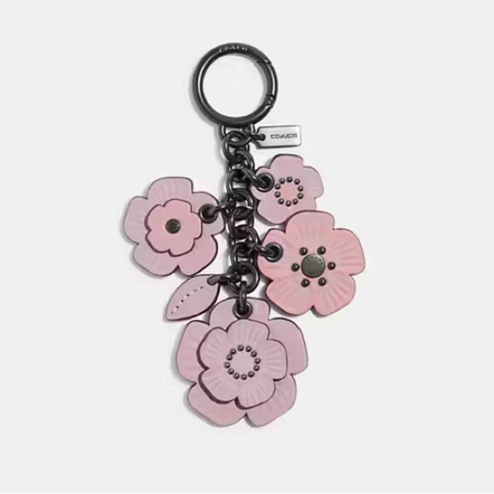Hard to find COACH Tea Rose Mix Bag Charm - Women's - Pewter/ice Purple Multi